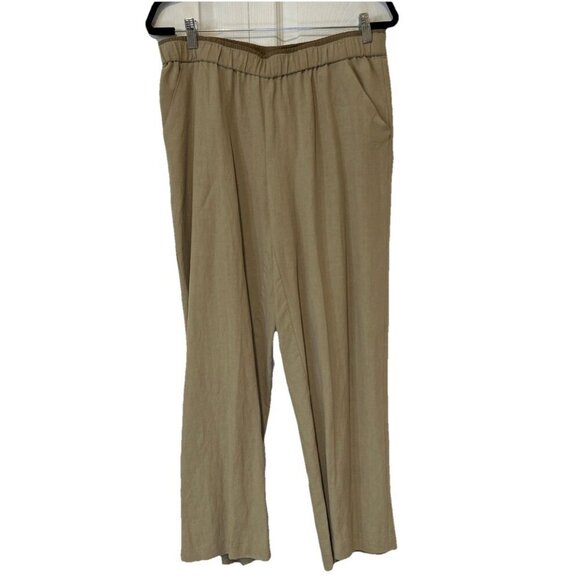Coldwater Creek Womens Pant Natural Fit M Silk Linen Blend Pull On Travel Flowy - Picture 2 of 9